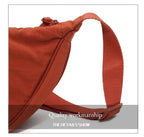 Men and Women Solid Color Chest Bag for Large Capacity Travel Crossbody Female Half Moon Bag Daily Cotton Filled Shoulder Bag