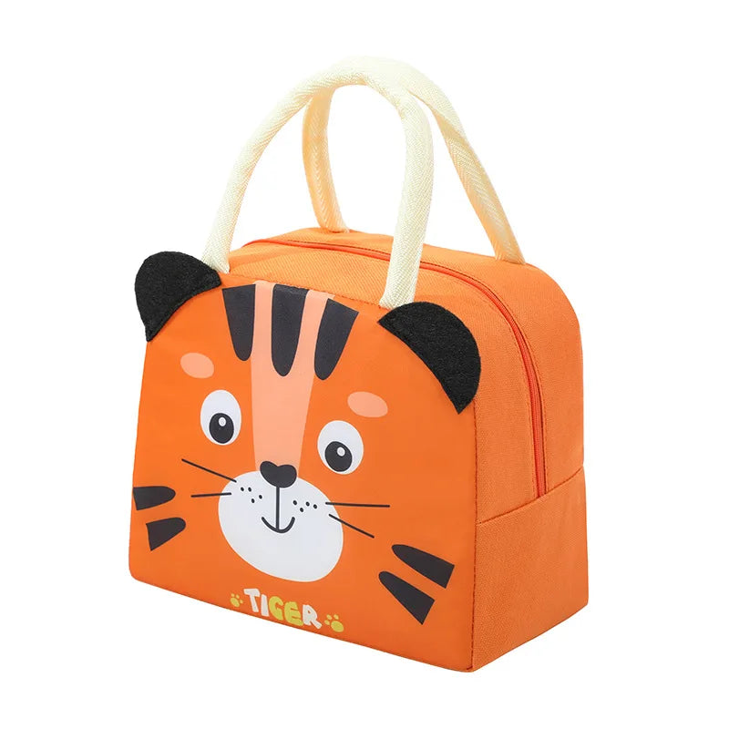3D Cartoon Insulated Lunch Bag Thermal Food Container Bag for Students Portable Handheld Lunch Box Tote with Easy-Carry Handle