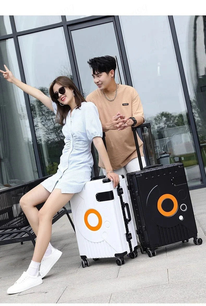 Aluminum Frame Suitcase Super Silent Combination Lock Boarding Rolling Luggage Fashion New Trolley Case 20/22/24/28 Inch
