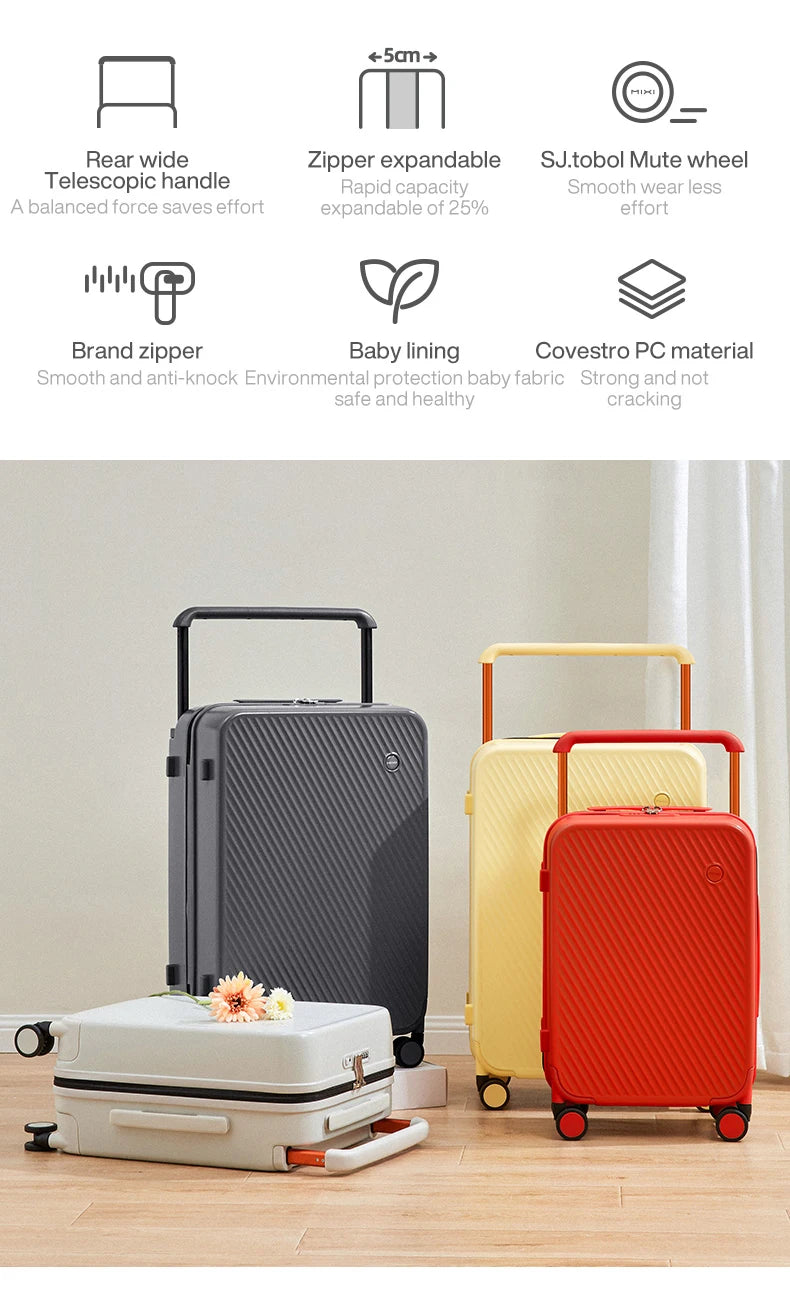 Mixi Expandable Carry On Luggage Lightweight Large Capacity Wide Handle PC Travel Suitcases Spinner Wheels TSA Lock 20 24 Inch