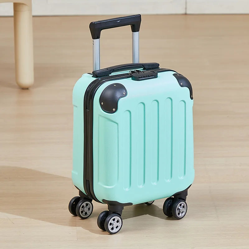 14 inch suitcase with phone holder for easy carrying during travel 360 degree roller suitcase for business purposes suitcase