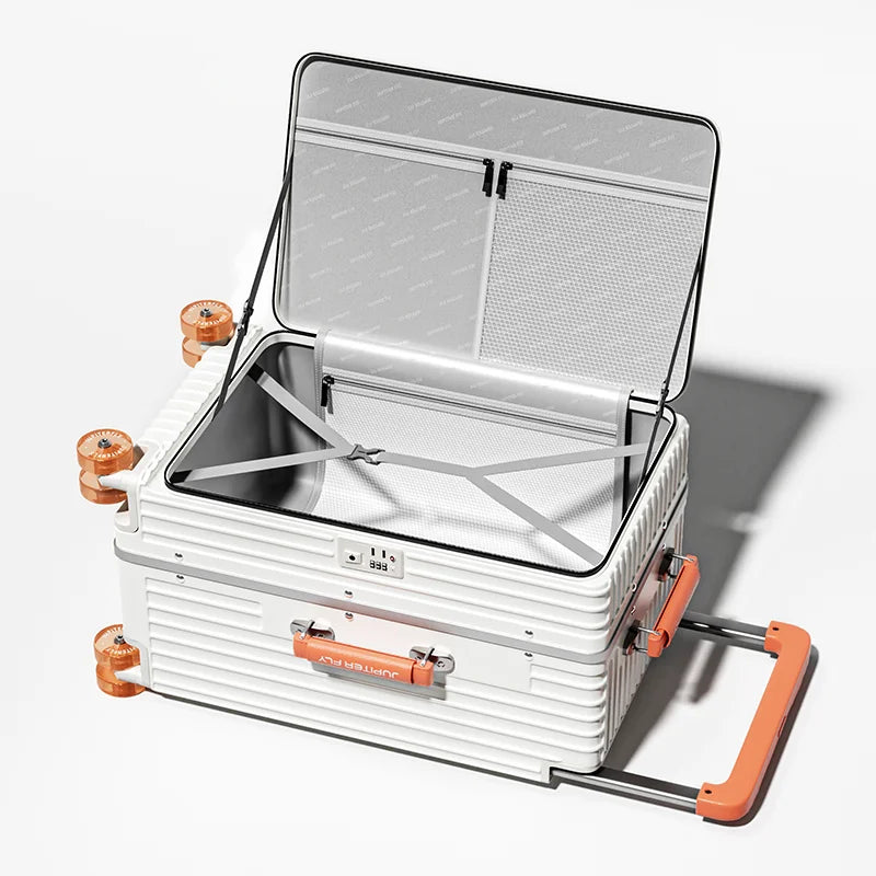 New Luggage 20 inch Carry-on Suitcase Side Opening Travel Suitcase Aluminum Frame Trolley Case 30 inch Large Capacity Luggage