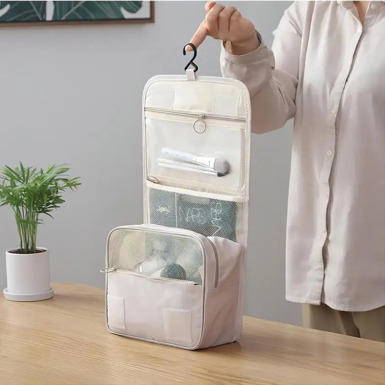 Travel Makeup Bag Waterproof Toiletries Organizer High Quality Women Neceser Bathroom Hook Wash Pouch Hook Makeup Storage Bag