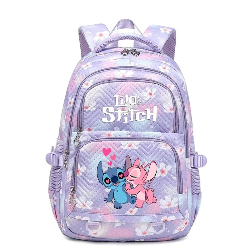 Stitch Large Capacity Backpack Daypack Lightweight Schoolbag Casual Travel Knapsack for Women Girls Pen Lunch Bags