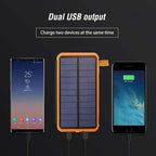Lenovo LED Solar Power Bank  200000mAh 4 Solar Panels Wireless Charger Portable External Battery Flashlight for Outdoor Travel