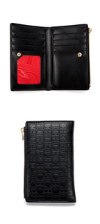 Retro Classic Style Solid Color Women's Long Wallet with Letter Print Portable Women's Clutch Bag Fashionable and Simple