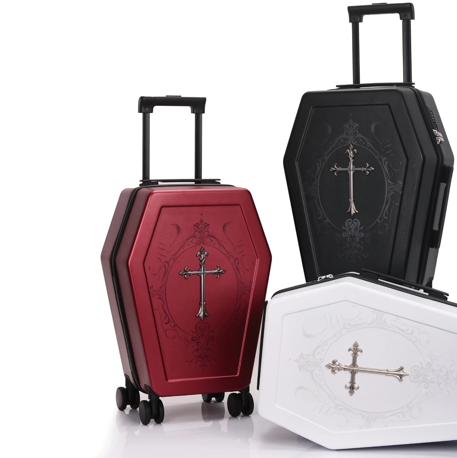 Travel suitcase on spinner wheels Trolley luggage  20'' cabin luggage bag case  leather Retro vintage suitcase storage Box