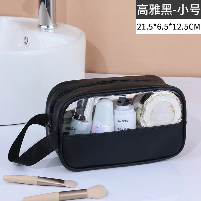 Portable Travel Cosmetic Bag Women Transparent Makeup Bag Large-Capacity Bath Wash Bags Multifunction Waterproof Storage Case