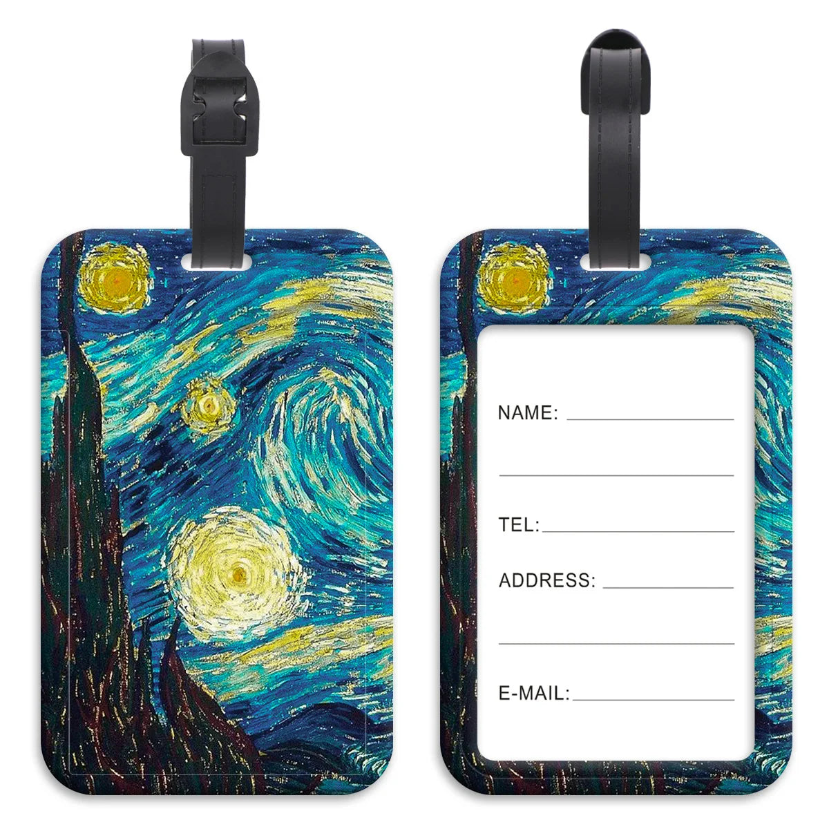 Oil Painting Plastics Baggage Tag Artistic Suitcase Backpack Anti-Lost Listing ID Card Holder Fashion Luggage Accessories Gifts