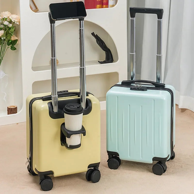 Small Luggage Travel Bag 14 Inches Luggage Travel Luggage with Cup Holder and Hook
