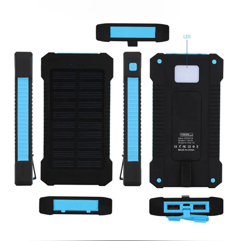Lenovo 500000mAh Solar Power Bank Waterproof Outdoor Dual USB Ports Portable Solar Phone Charger Powerbank for Camping Travel