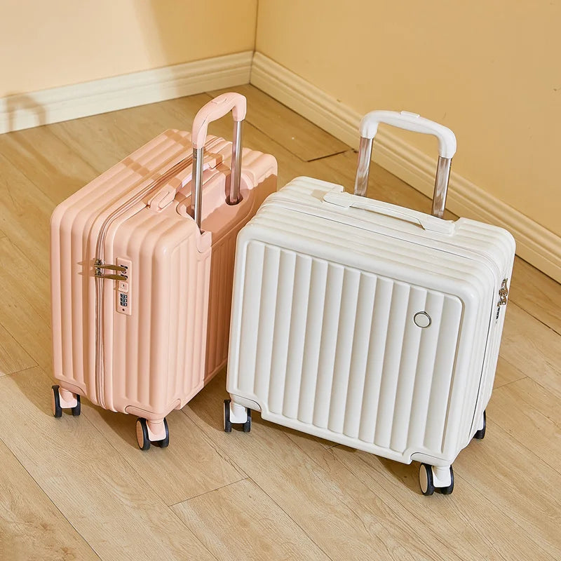 Small fresh 18 "airline cute trolley box passcode box travel luggage-free suitcase for men and women