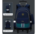 School Rolling Backpack for Girls Trolley School Bags Backpack with Wheels Carry-on Travel Luggage with Handbag Toddler Bags