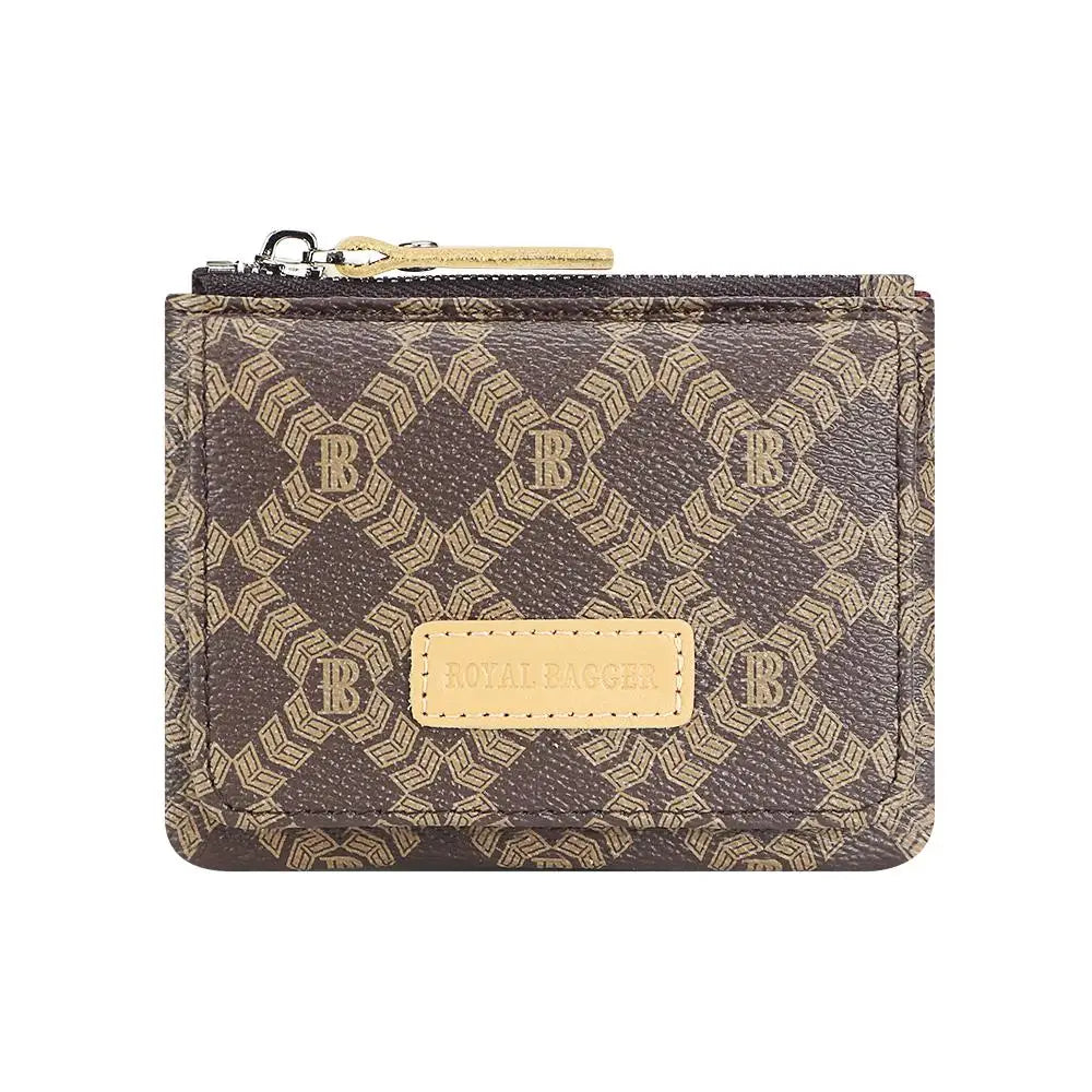 Royal Bagger Genuine Leather Women's Coin Purse Woman card holder wallet RFID Blocking Small Wallet Casual Zipper Change Pouch