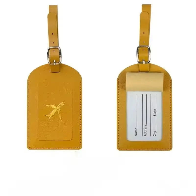 Hot Stamping Airplane Travel Luggage Tag Pu Leather Thickened Handbag Tag Passport Cover