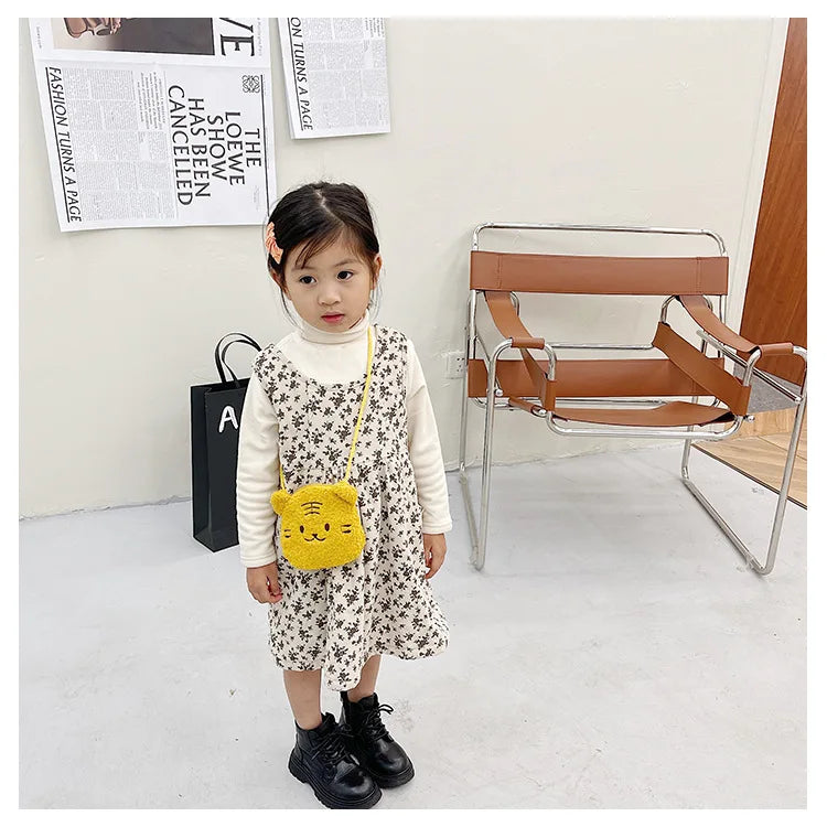Soft Plush Bear Rabbit Cartoon Children Coin Purse Cute Animal Zipper Kid Shoulder Bag Girl Messenger Bag Mini Handbag Purse