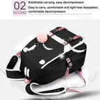 Boba Axolotl Anime School Backpack for Teenage Girls Fashiona Back To School Bookbag Mochila Bookbag with Lunch Bags ,Pencil Bag