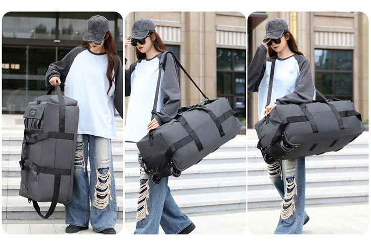 Travel Bag, Large Capacity Handbag, Portable Outdoor Carry-On Luggage, Wheeled Travel Bag, Convenient and Practical Unisex Travel Bag