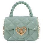 Fashion Kids PU Leather Crossbody Bags Girls Heart Shoulder Bags Children Mini Coin Purses Jelly Bag Kids Handbag Gifts