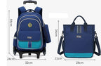 School Rolling Backpack for Girls Trolley School Bags Backpack with Wheels Carry-on Travel Luggage with Handbag Toddler Bags