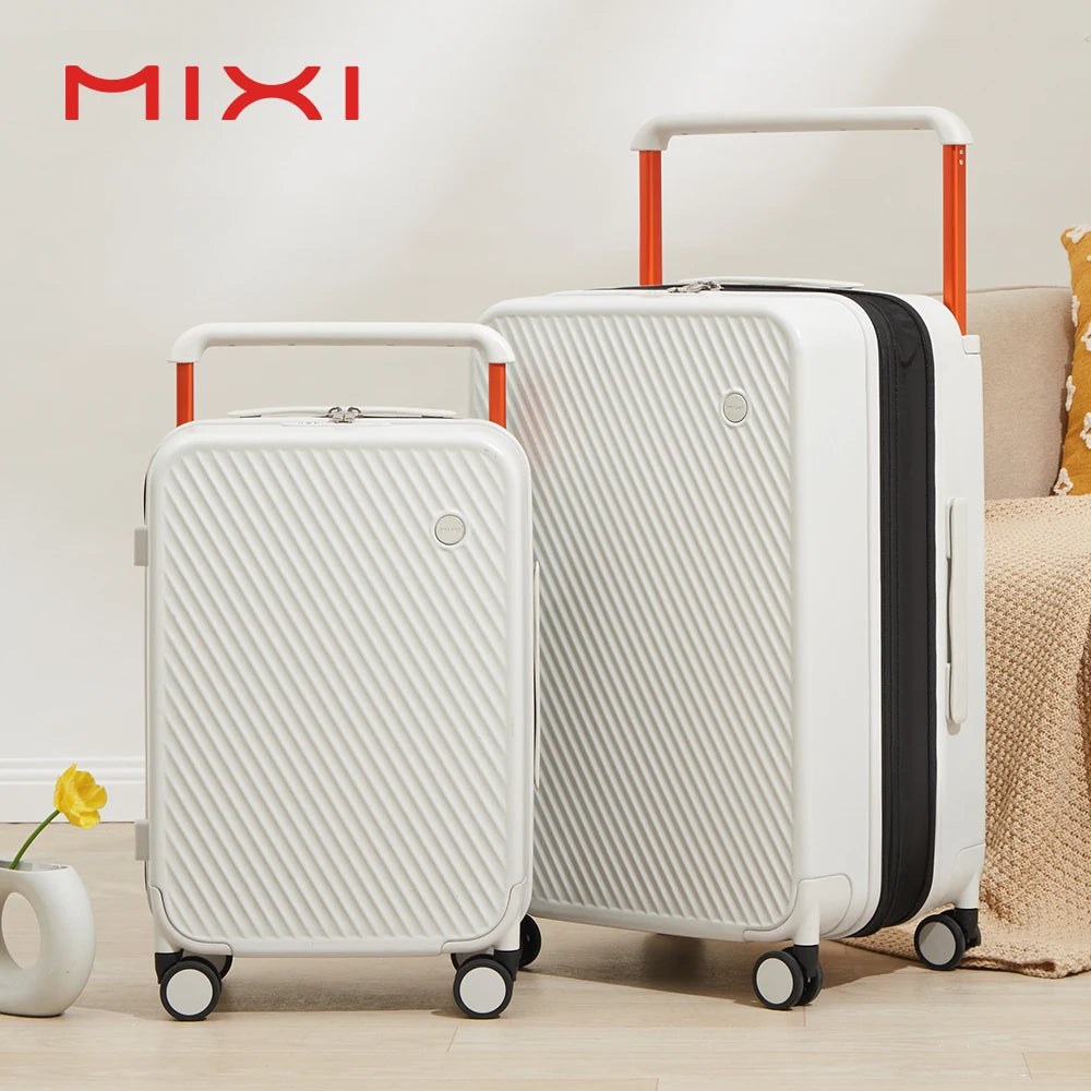 Mixi Expandable Carry On Luggage Lightweight Large Capacity Wide Handle PC Travel Suitcases Spinner Wheels TSA Lock 20 24 Inch