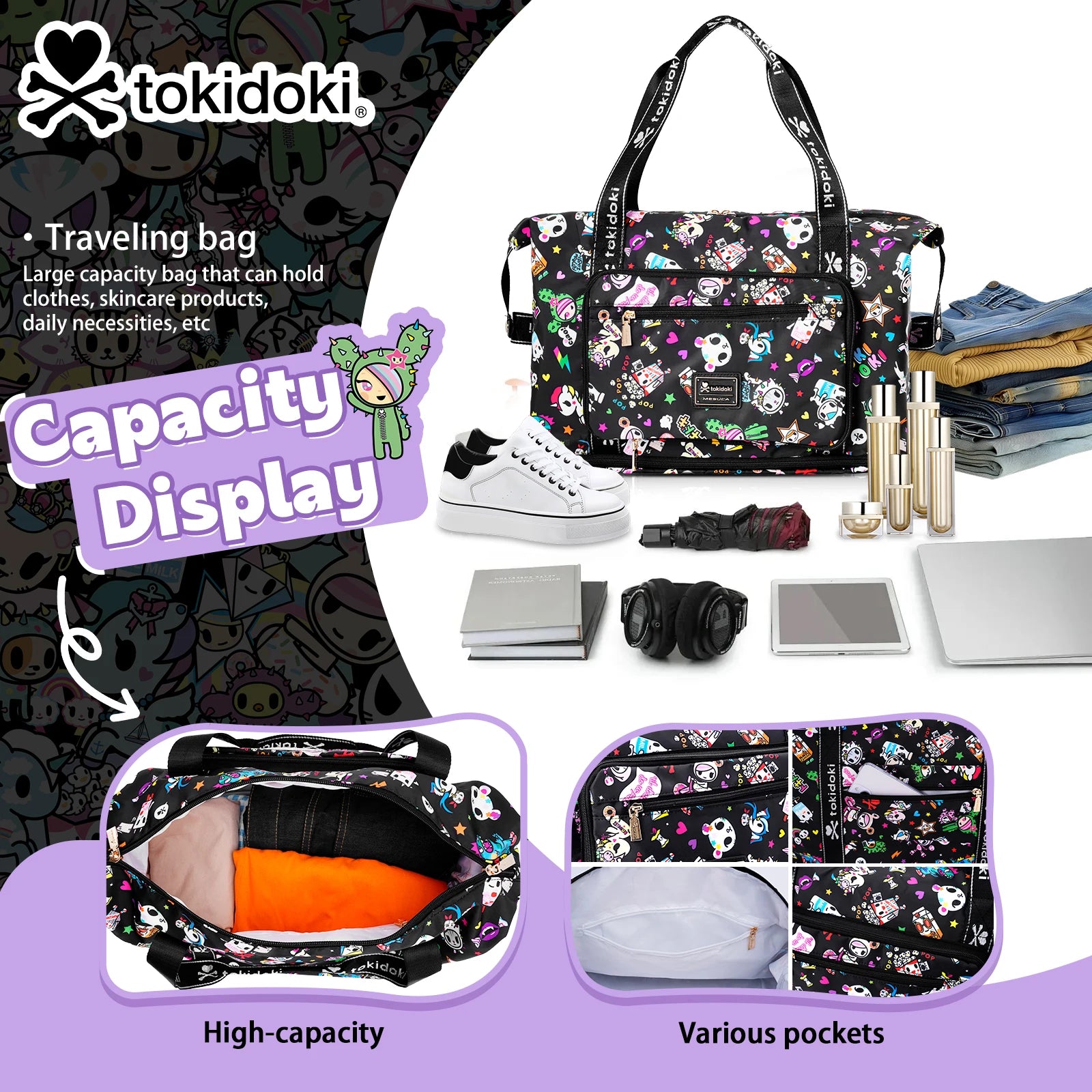 Tokidoki Unicorn Duffle Bag 40L Capacity