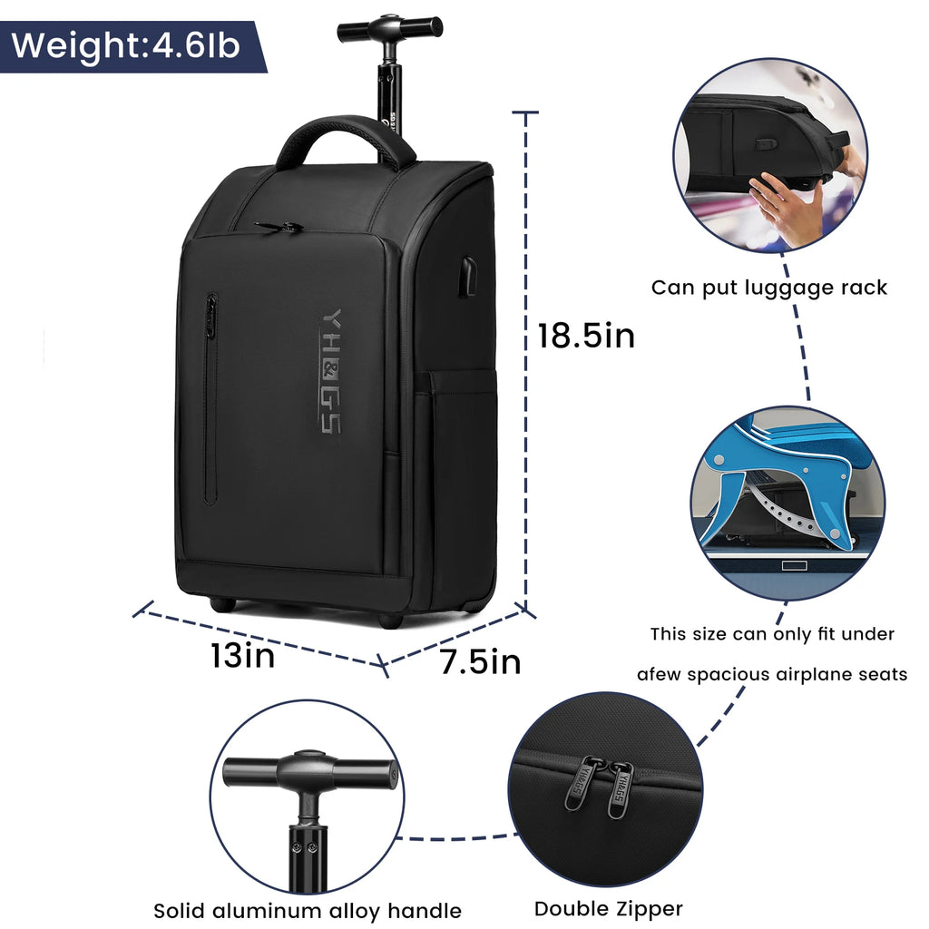 RUCYEN Rolling Backpack 15.6in Laptop Water Backpack