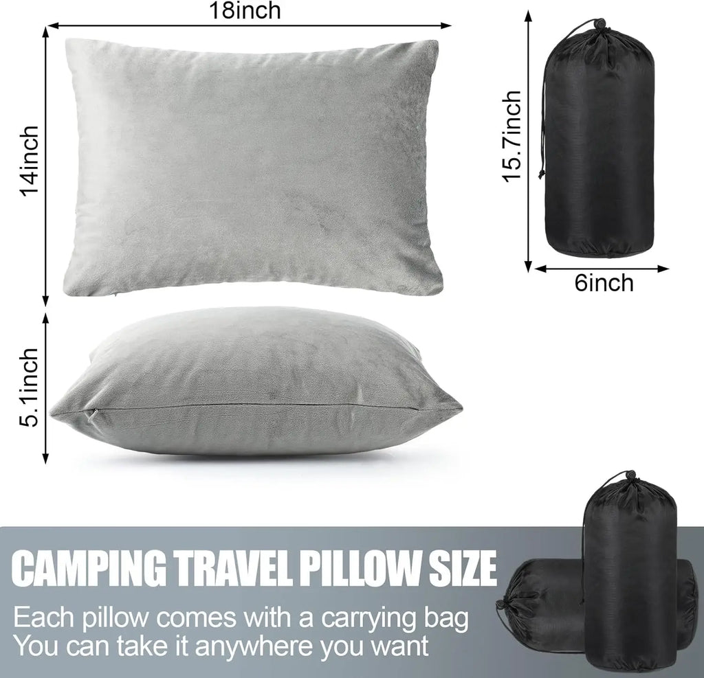 Shredded Memory Foam Travel Pillow with Storage Bag,