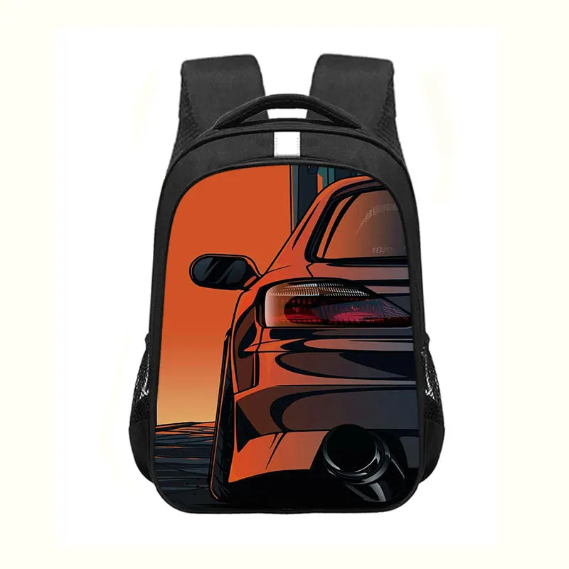 Japan JDM Racing Car Print Backpack Engine Turbo Women Men Rucksack Children School Bags for Teenager Laptop Backpack Travel Bag