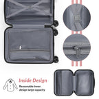 Travel Set of 2 Luggage Hooks with Matching Suitcases (14" + 20") Triangular Pattern, Black Color, PP Material for Stylish