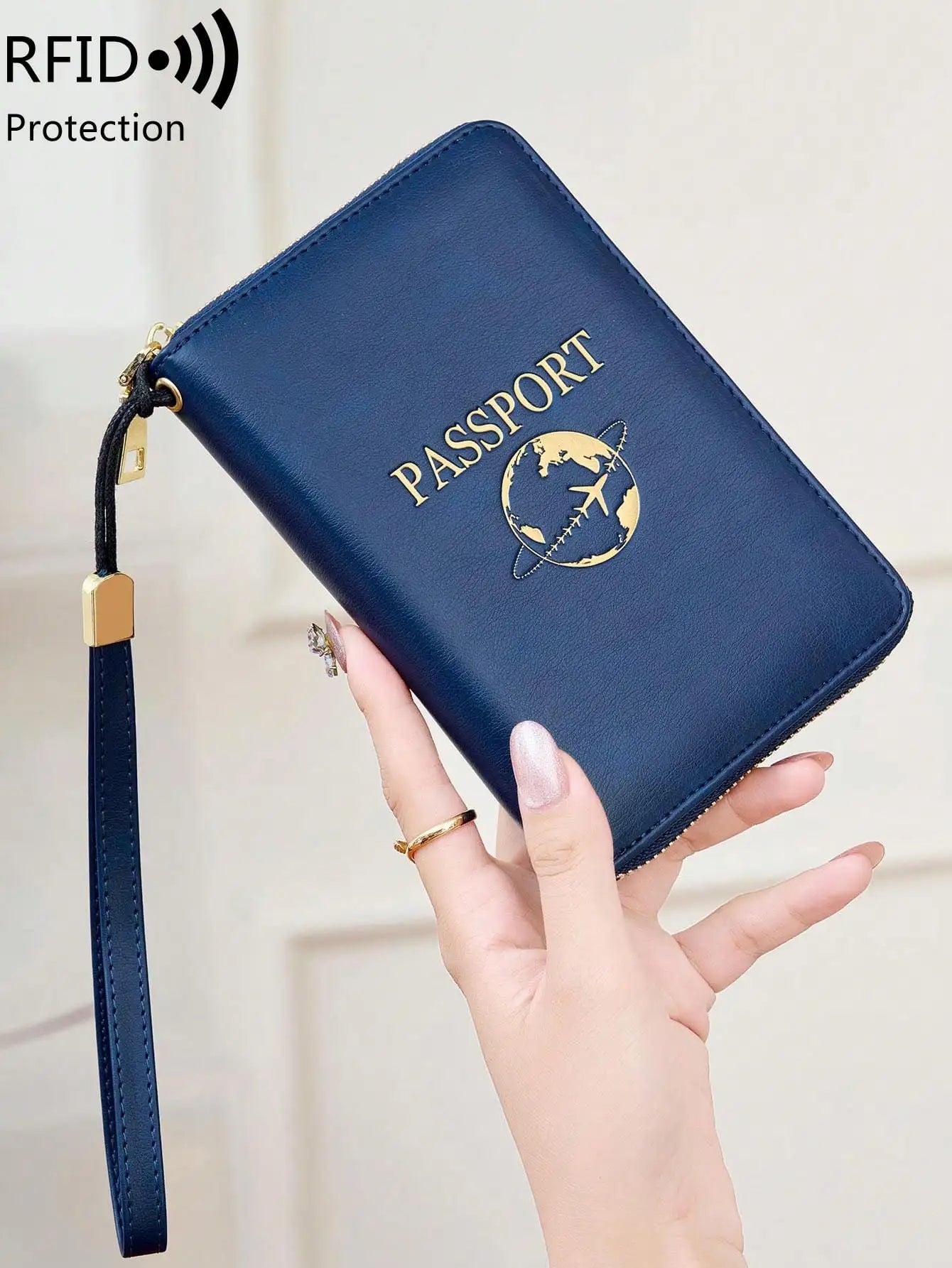 RFID Passport Wallet with Wrist Strap