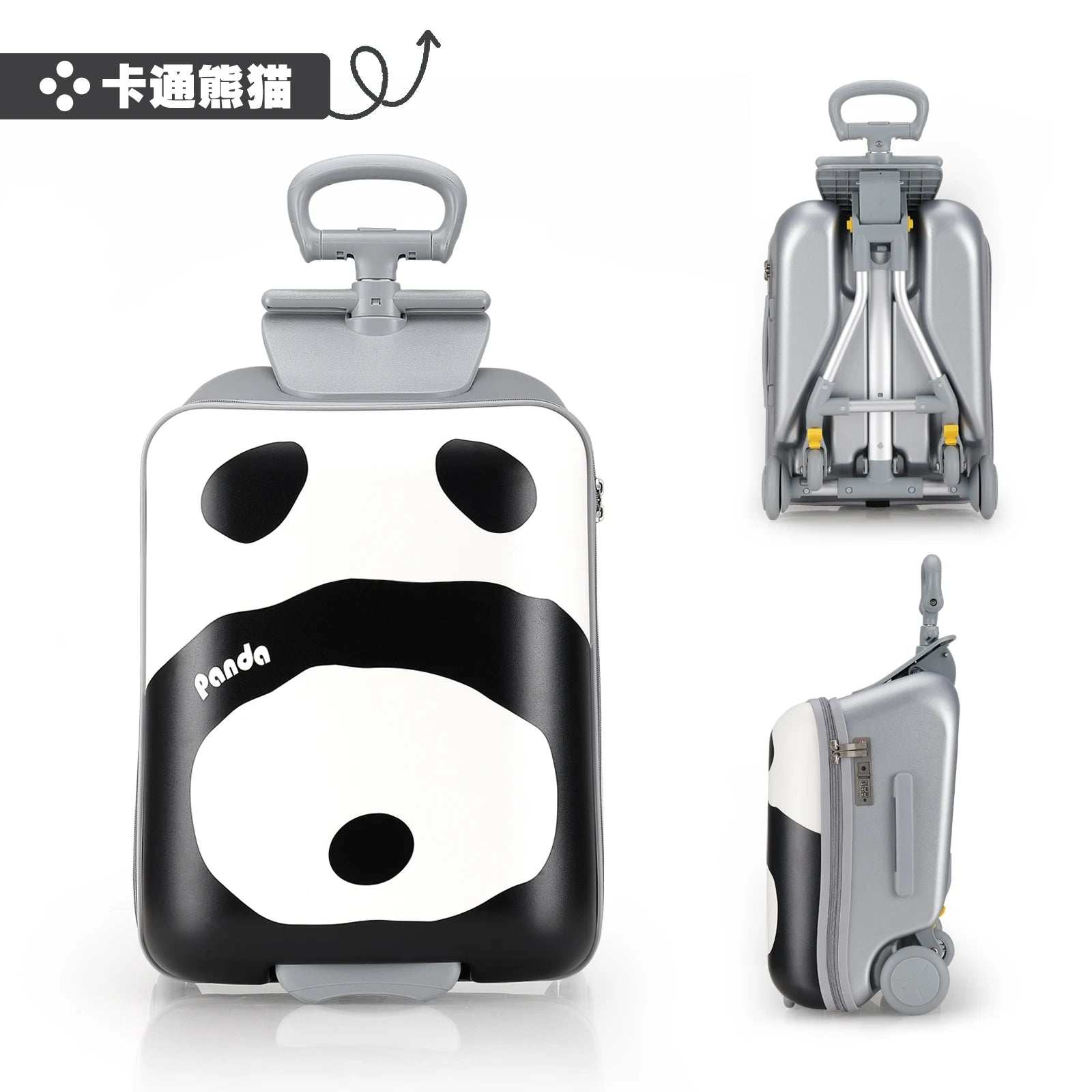 1-Piece Set of Children's Luggage That Can Be Sat on and Ridden, Trolley Case with Carry-On Suitcase, Travel Essential, Can Be Disassembled, Suitable for Children Aged 2-12