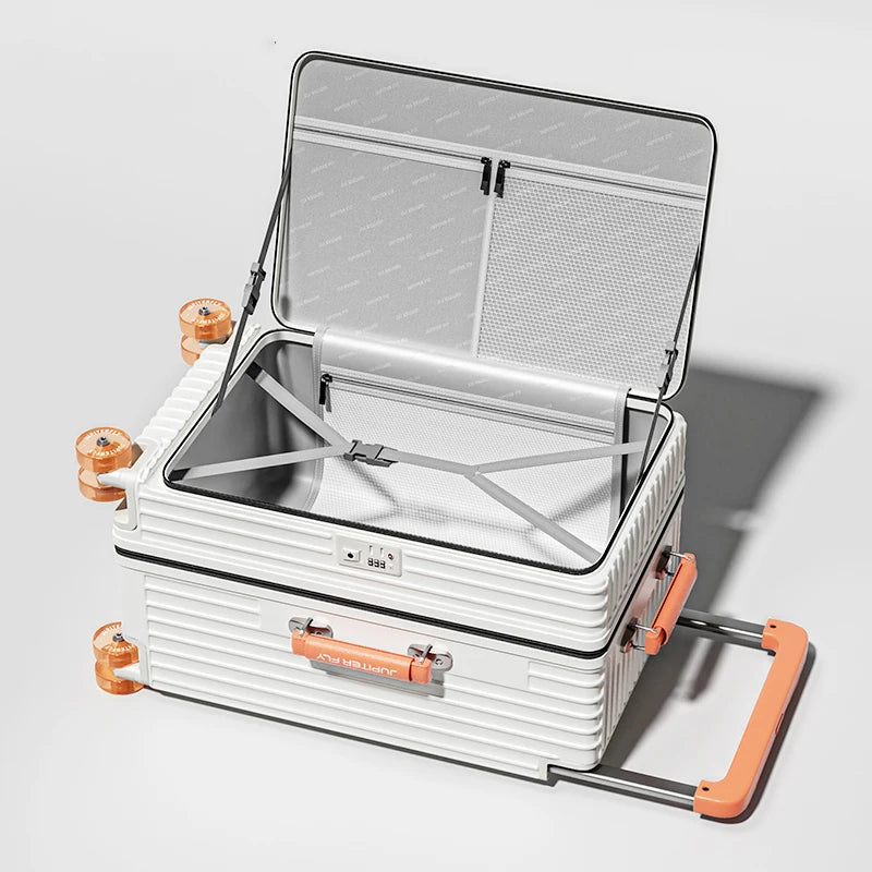 New Luggage 20 inch Carry-on Suitcase Side Opening Travel Suitcase Aluminum Frame Trolley Case 30 inch Large Capacity Luggage