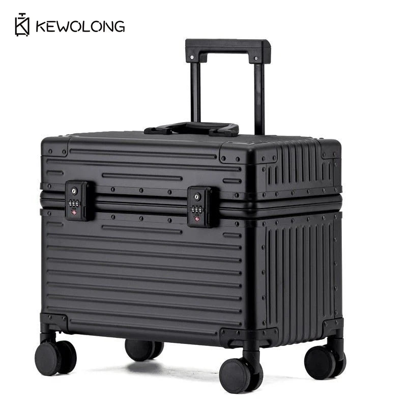 Right Angle Aluminum Suitcase, Top Opening Hard Shell Carry-On Luggage with 360° Spinner Wheels, Camera GearPhotography trolley
