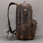 Newsbirds men's leather backpack retro luxury fashion style bagpack travel bag backpack school bag for man leather daypack men