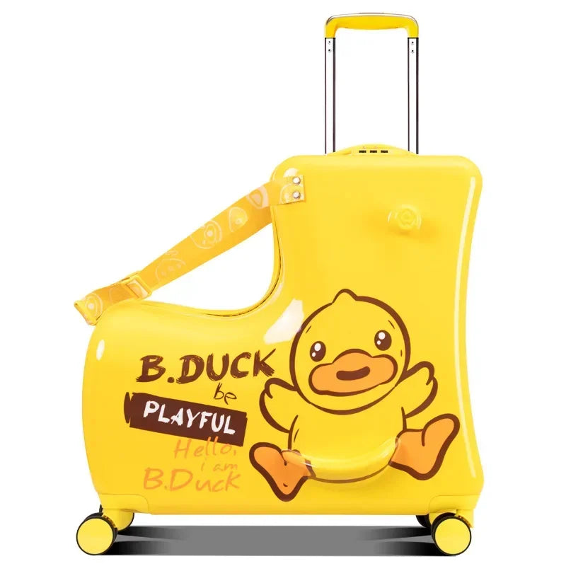 Travel kids luggage cartoon Riding trolley case children's riding suitcase can sit and ride rolling luggage gift travel bags