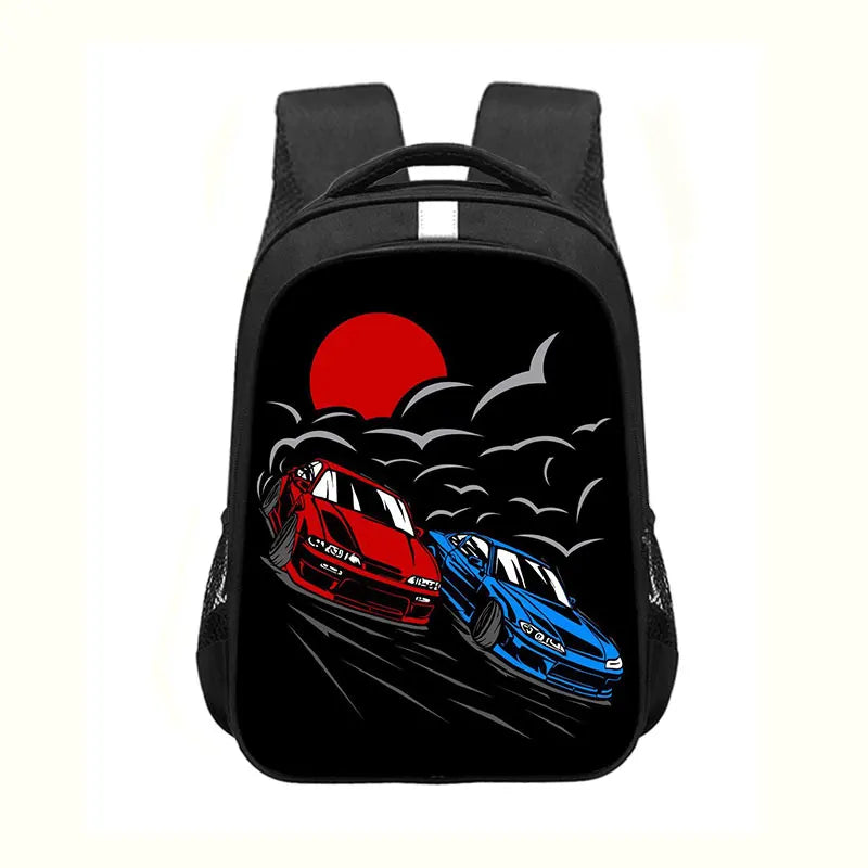 Japan JDM Racing Car Print Backpack Engine Turbo Women Men Rucksack Children School Bags for Teenager Laptop Backpack Travel Bag
