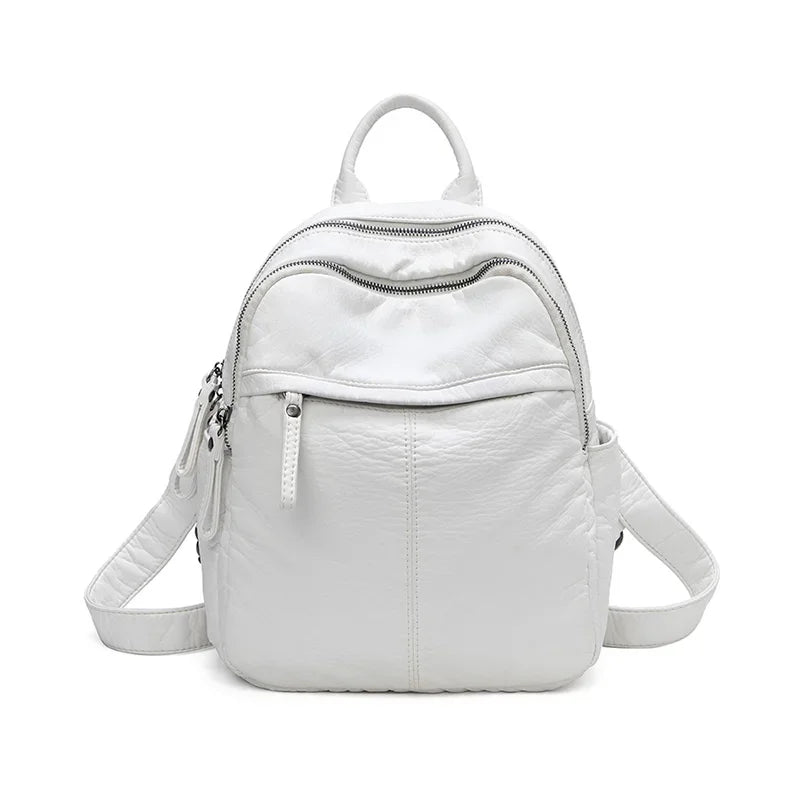 Women's Backpack Lady Bag Fashion Aesthetic Backpacks Cute Small Backpack Leather Bag White Bag Casual Anti-Theft Backpack