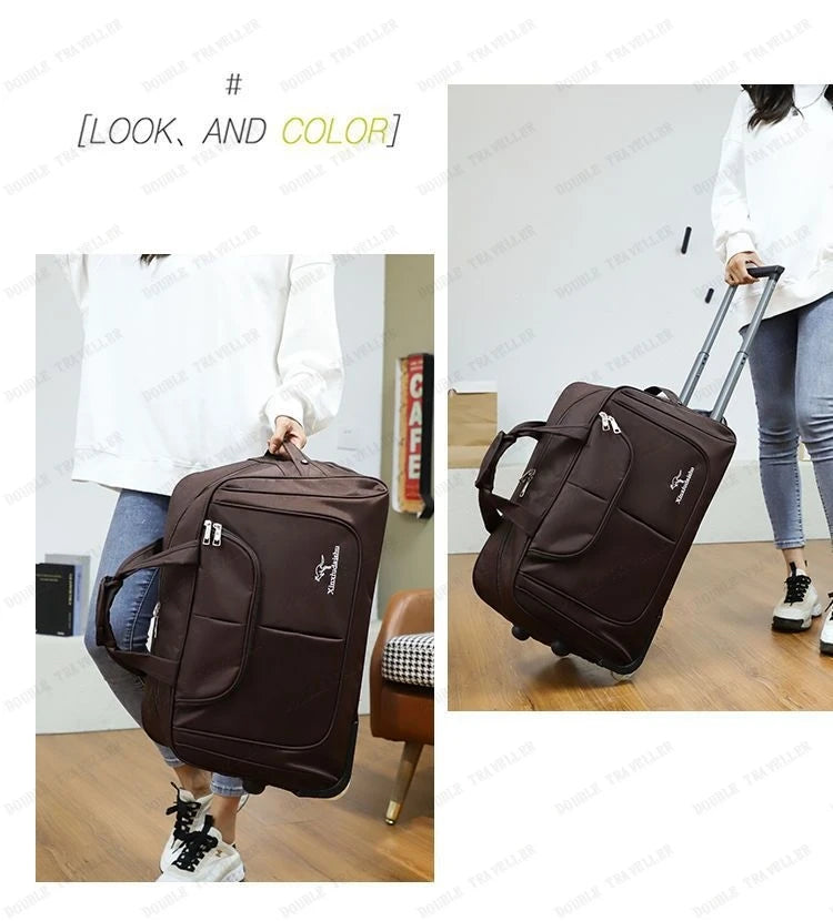 Large Capacity Trolley Bag Men's and Women's Hand Travel Bags Waterproof,lightweight,foldable Duffel Bag Multifunctional Storage