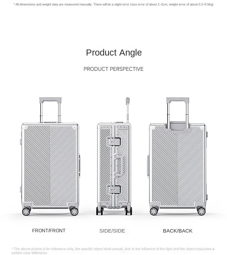 All-magnesium-aluminum alloy Travel Suitcase Rolling Luggage 20-inch Business Boarding Trolley Case With wheels Carry-on Luggage
