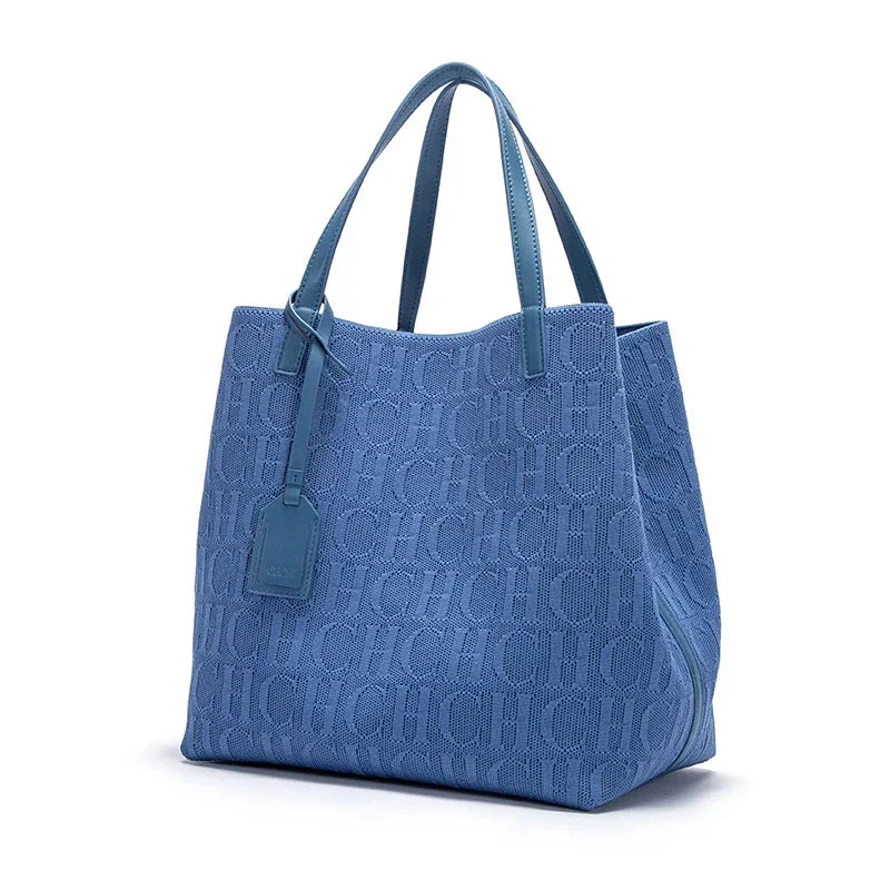 CH High Quality Craft Large Capacity Handbag Ladies Shoulder Bag Fashion Classic New Pure Color Outer Pocket Ladies Handbag