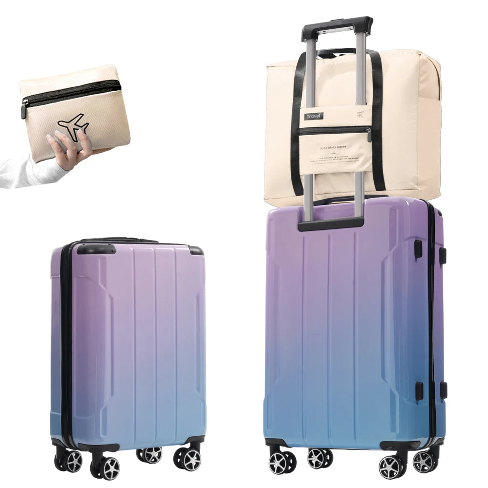 Luggage Sets 2 Piece Suitcase Set with Spinner Wheels, Built-in TSA Lock, Foldable Duffel Bag for Travel Men & Women
