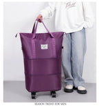 Universal Wheel Expandable Luggage Large Capacity Lightweight Travel Fitness Bag with Dry And Wet Separation Storage