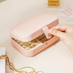 Travel Jewelry Case,Small Jewelry Box,Portable Travel Jewellery Box Trays Organizer Display Storage Case for Rings and Earrings