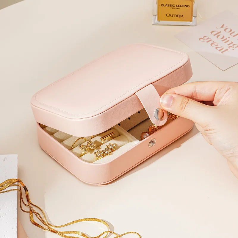 Travel Jewelry Case,Small Jewelry Box,Portable Travel Jewellery Box Trays Organizer Display Storage Case for Rings and Earrings