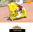 New children's riding suitcase on wheels kids cartoon trolley case travel suitcases can sit and ride horse rolling luggage gifts