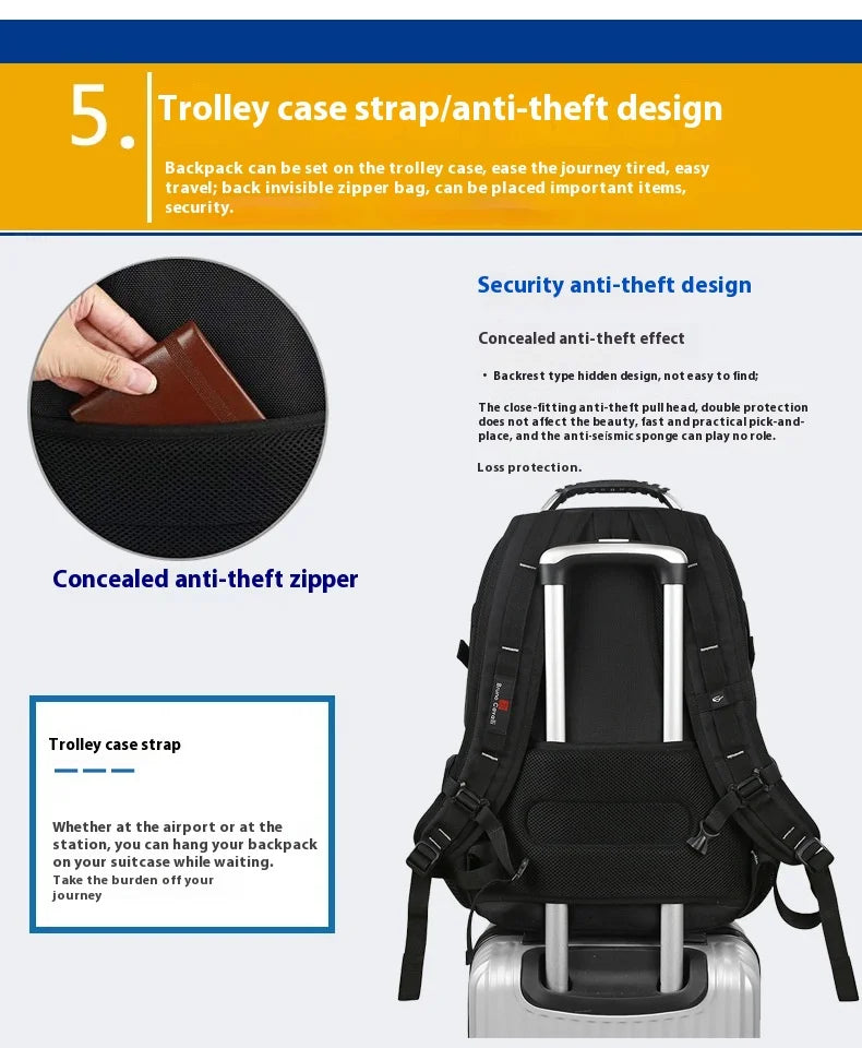 BrunoCavalli Men's Laptop Backpacks For 17 Inch Fashion Women Travel Bag Waterproof School Backpack Large Capacity Men Bagpack