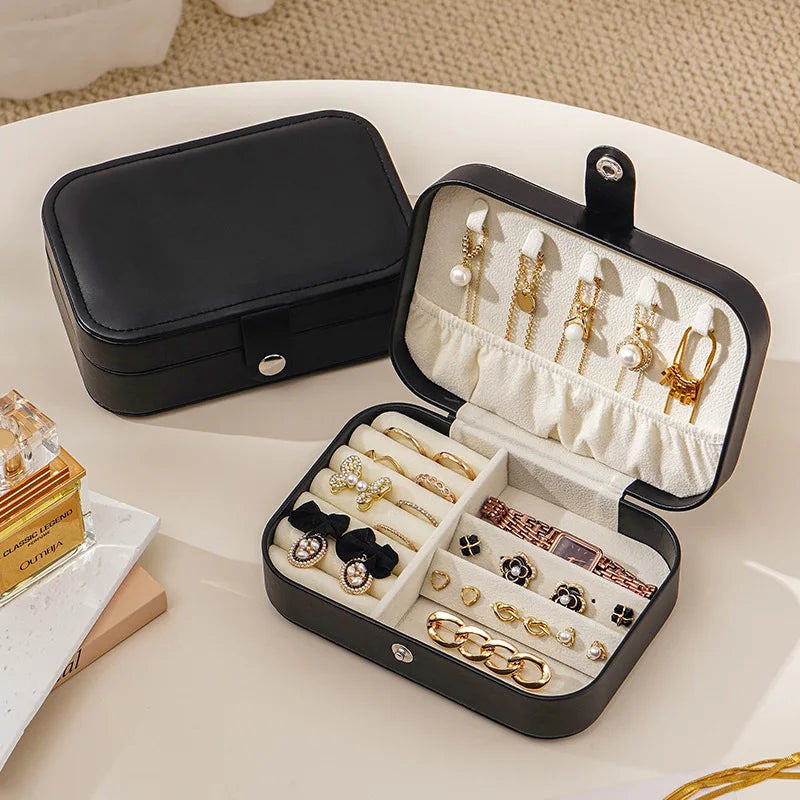 Travel Jewelry Case,Small Jewelry Box,Portable Travel Jewellery Box Trays Organizer Display Storage Case for Rings and Earrings