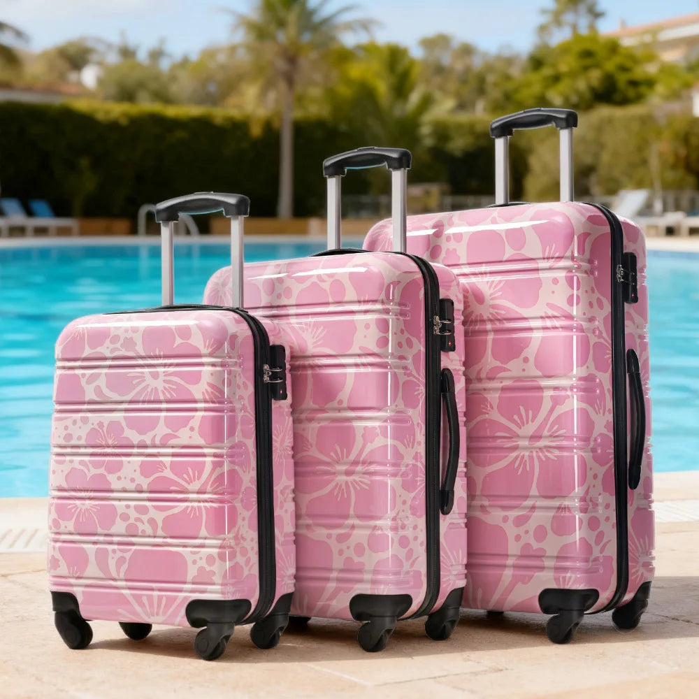 Hardshell Luggage Sets 3 Piece Lightweight Durable Suitcase with TSA Lock Double Spinner Wheels, 20" 24" 28" Travel Luggage