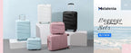 Melalenia 3-Piece Carry-on Luggage Set PP Material Suitcase with Spinner Wheels Hardside TSA Lock